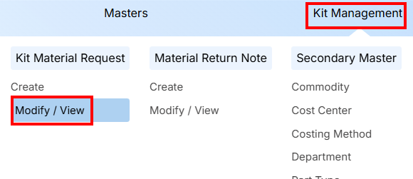 STEPS TO MODIFY/VIEW