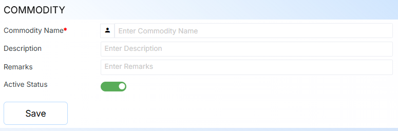 COMMODITY FORM