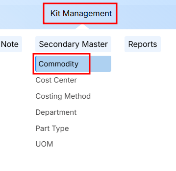 STEPS FOR COMMODITY