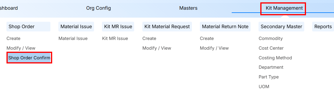 STEPS TO SHOP ORDER CONFIRM