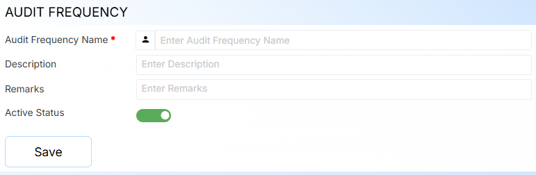 AUDIT FREQUENCY FORM