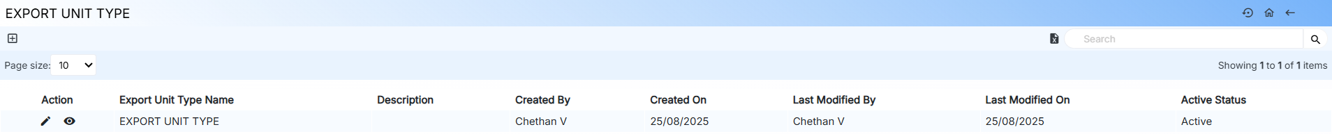 EXPORT UNIT TYPE PAGE