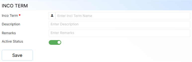 INCO TERMS FORM