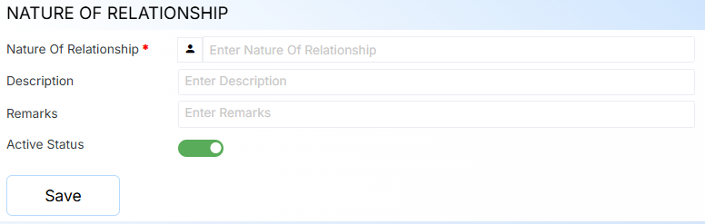 NATURE OF RELATIONSHIP FORM