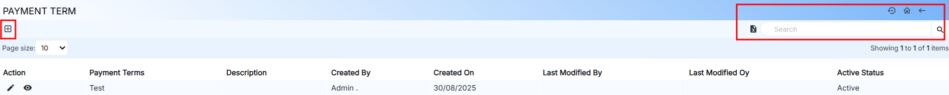 PAYMNENT TERMS ACTION