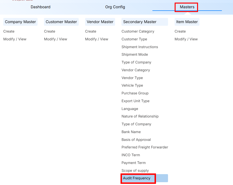 STEPS FOR AUDIT FREQUENCY