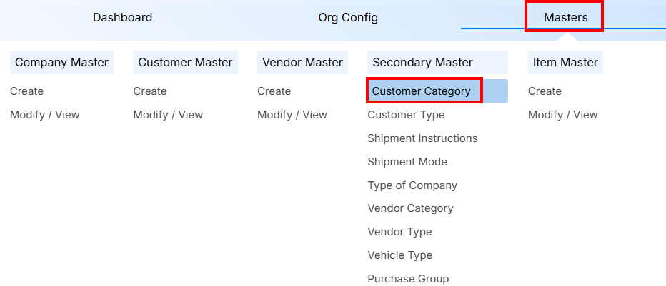 STEPS TO CUSTOMER CATEGORY