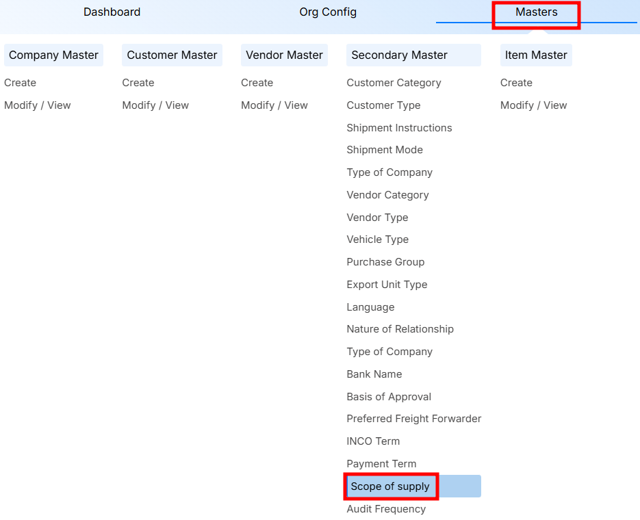 STEPS TO SCOPE OF SUPPLY
