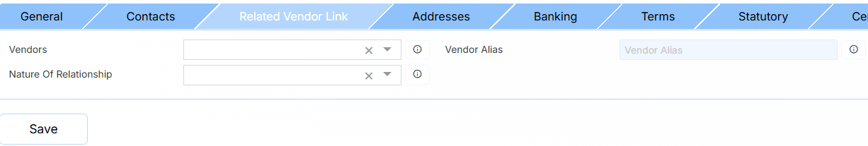CREATE RELATED VENDOR LINKS