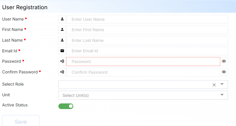 USER REGISTRATION FORM