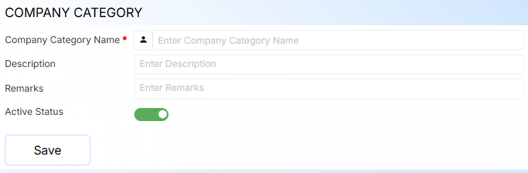 COMPANY CATEGORY FORM