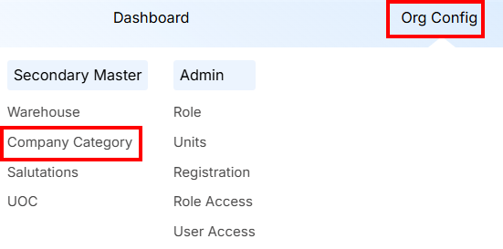 STEPS TO COMPANY CATEGORY