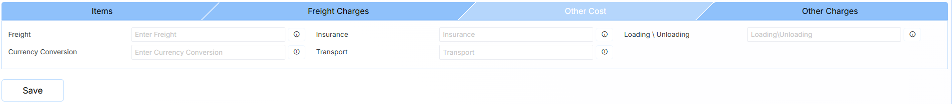 GRIN Other Cost Section